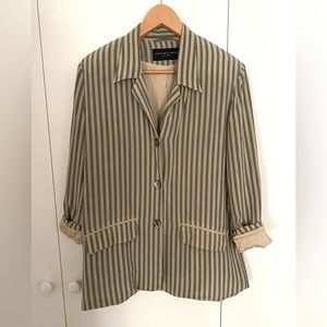 August silk striped blazer